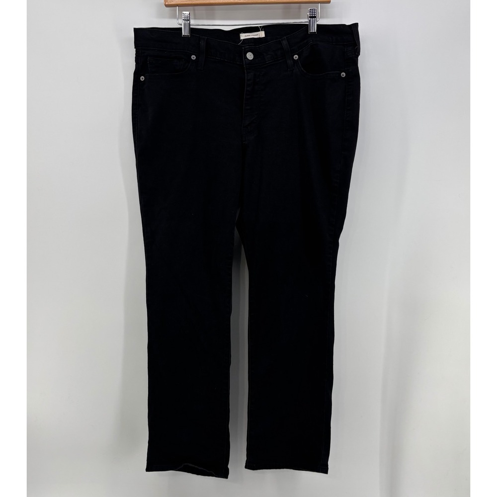 Levi's Classic Straight Jeans Women's 18W Black Mid Rise Stretch
